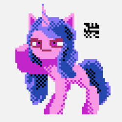 Size: 768x768 | Tagged: safe, artist:boxwari, izzy moonbow, pony, unicorn, g5, my little pony: a new generation, female, mare, pixel art, solo