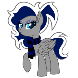 Size: 2000x2000 | Tagged: safe, artist:charlie reds, artist:starshade, derpibooru exclusive, oc, oc only, oc:sofia reds, pegasus, pony, 2022 community collab, derpibooru community collaboration, 2021, blue eyes, clothes, cute, female, high res, mare, pegasus oc, scarf, simple background, solo, standing, starry eyes, striped scarf, transparent background, wingding eyes