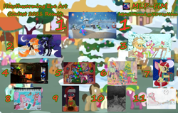 Size: 5500x3500 | Tagged: safe, artist:expee, artist:firelorda2, apple bloom, applejack, derpy hooves, dj pon-3, fluttershy, pinkie pie, rainbow dash, rarity, scootaloo, spike, twilight sparkle, vinyl scratch, oc, alicorn, pony, unicorn, g4, burger, candy, candy cane, christmas, christmas tree, clothes, contest, contest winner, costume, festive, fire, fireplace, food, hat, hay burger, hearth's warming eve, holiday, mane six, ponk, santa costume, santa hat, scarf, tree, twilight sparkle (alicorn)