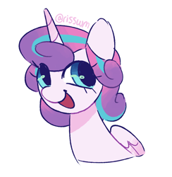 Size: 974x1000 | Tagged: safe, artist:risswm, princess flurry heart, alicorn, pony, g4, bust, cute, female, flurrybetes, happy, mare, older, older flurry heart, open mouth, open smile, simple background, smiling, solo, white background