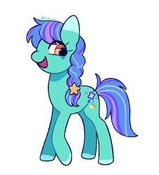 Size: 640x704 | Tagged: safe, artist:risswm, oc, oc only, earth pony, pony, commission, female, mare, open mouth, open smile, simple background, smiling, solo, white background