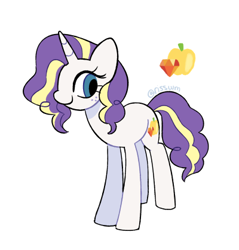 Size: 400x419 | Tagged: safe, oc, oc only, pony, unicorn, commission, female, freckles, mare, riss, simple background, smiling, solo, white background