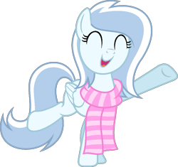 Size: 943x887 | Tagged: safe, artist:pegasski, oc, oc only, oc:winter joy, pegasus, pony, g4, ^^, base used, clothes, extended trot pose, eyes closed, female, folded wings, full body, mare, open mouth, open smile, pegasus oc, raised leg, scarf, show accurate, simple background, smiling, solo, standing, standing on two hooves, striped scarf, tail, transparent background, two toned mane, two toned tail, underhoof, wings