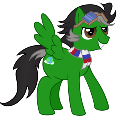 Size: 2300x2147 | Tagged: safe, artist:sweetielover, oc, oc:trip away, pegasus, pony, 2022 community collab, derpibooru community collaboration, clothes, goggles, high res, male, scarf, simple background, solo, spread wings, stallion, transparent background, wings