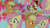 Size: 1280x720 | Tagged: safe, edit, edited screencap, editor:quoterific, screencap, applejack, autumn blaze, fluttershy, earth pony, kirin, pegasus, pony, g4, my little pony: friendship is magic, season 8, sounds of silence, applejack's hat, cowboy hat, female, hat, mare, open mouth, open smile, smiling