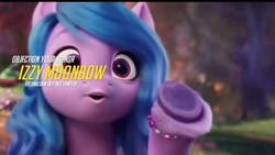 Size: 720x405 | Tagged: safe, edit, edited screencap, screencap, izzy moonbow, pony, unicorn, g5, my little pony: a new generation, spoiler:my little pony: a new generation, objection
