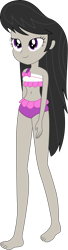 Size: 1280x4683 | Tagged: safe, artist:marcorulezzz, octavia melody, equestria girls, equestria girls series, forgotten friendship, g4, barefoot, belly button, bikini, clothes, feet, simple background, solo, swimsuit, transparent background, vector