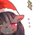 Size: 1159x1159 | Tagged: safe, artist:cold-blooded-twilight, oc, oc only, oc:blazing saddles, earth pony, pony, blushing, bust, christmas, ear piercing, earring, earth pony oc, female, frown, hat, heterochromia, holiday, jewelry, kiss mark, lipstick, mare, mistletoe, piercing, santa hat, simple background, solo, sweat, transparent background