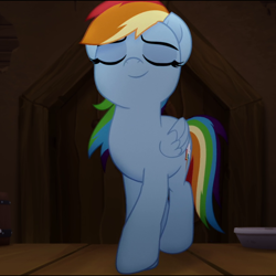 Size: 808x808 | Tagged: safe, edit, edited screencap, screencap, rainbow dash, pegasus, pony, g4, my little pony: the movie, cropped, cute, dashabetes, eyes closed, female, hero, mare, proud, time to be awesome