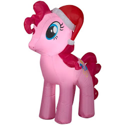 Size: 292x292 | Tagged: safe, pinkie pie, earth pony, pony, g4, christmas, christmas decoration, hat, holiday, inflatable, merchandise, santa hat, simple background, solo, weird nose, white background