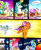 Size: 812x984 | Tagged: safe, artist:liaaqila, princess celestia, scootaloo, alicorn, pegasus, pony, g4, bonk, cake, cakelestia, cannon, circling stars, comic, cute, cutealoo, cutelestia, dizzy, food, glowing, glowing horn, horn, implied princess luna, plate, pony cannonball, stealing, this will end in tears and/or a journey to the moon, to the moon, traditional art, trollestia