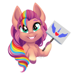 Size: 1600x1600 | Tagged: safe, artist:jack-pie, sunny starscout, earth pony, pony, g5, my little pony: a new generation, alternate hairstyle, coat markings, female, mane stripe sunny, open mouth, simple background, socks (coat markings), solo, transparent background