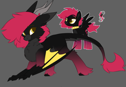 Size: 3641x2516 | Tagged: safe, artist:beardie, oc, oc only, oc:rubellite rhapsody, dragon, claws, female, high res, horns, species swap, wings