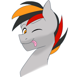 Size: 366x366 | Tagged: artist needed, source needed, safe, oc, oc only, oc:primaryforce, pegasus, pony, bust, one eye closed, portrait, simple background, solo, tongue out, transparent background