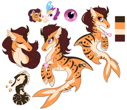 Size: 1500x1296 | Tagged: safe, artist:owlcoholik, queen novo, saffron masala, oc, seapony (g4), g4, my little pony: the movie, female, interspecies offspring, jewelry, magical lesbian spawn, necklace, offspring, parent:queen novo, parent:saffron masala, pearl necklace, simple background, white background