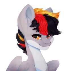 Size: 2000x2000 | Tagged: artist needed, source needed, safe, oc, oc only, oc:primaryforce, pegasus, pony, bust, high res, simple background, solo, white background