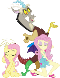Size: 887x1154 | Tagged: safe, artist:dathings1, artist:jhayarr23, artist:kuco, edit, discord, fluttershy, draconequus, pegasus, pony, equestria girls, equestria girls series, g4, i'm on a yacht, spoiler:eqg series (season 2), adorasexy, beautiful, cute, discord gets all the fluttershies, discord gets all the mares, discord gets all the waifus, discute, eyes closed, eyeshadow, feet, female, hooves behind head, human pony fluttershy, interspecies, kneeling, legs, makeup, male, mare, pose, powerpoint, raised eyebrow, sandals, sassy, scene interpretation, sexy, ship:discoshy, shipping, shyabetes, simple background, smiling, smug, straight, toes, transparent background, vector