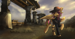 Size: 2500x1300 | Tagged: safe, artist:serodart, oc, oc:mollydv, pegasus, pony, fallout equestria, clothes, fallout, fallout: new vegas, solo