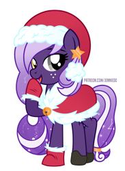 Size: 730x1000 | Tagged: safe, artist:jennieoo, oc, oc only, oc:midnight twinkle, pony, unicorn, boots, christmas, female, happy, hearth's warming eve, holiday, looking at you, mare, shoes, show accurate, simple background, smiling, smiling at you, solo, stars, transparent background, vector