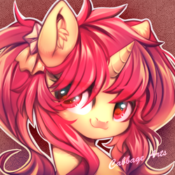 Size: 600x600 | Tagged: safe, artist:cabbage-arts, oc, oc only, oc:seren song, pony, unicorn, bust, female, smiling, solo