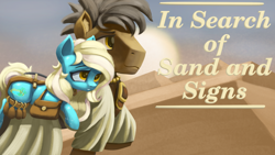 Size: 1920x1080 | Tagged: safe, artist:ahobobo, oc, oc only, oc:sandstone shine, oc:sapphire oasis, crystal pony, earth pony, pony, desert, duo, fanfic art, story in the source