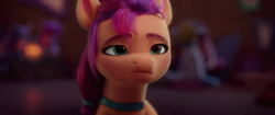 Size: 1920x804 | Tagged: safe, screencap, sunny starscout, earth pony, pony, g5, my little pony: a new generation, female, mare, solo, sunny starscout is not amused, unamused