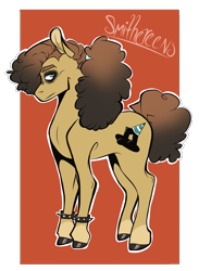 Size: 1831x2500 | Tagged: safe, artist:silagekiddz, oc, oc only, earth pony, pony, earth pony oc, eyeliner, hoof polish, makeup, male, offspring, parent:pinkie pie, parent:sans smirk, simple background, solo, stallion, transparent background