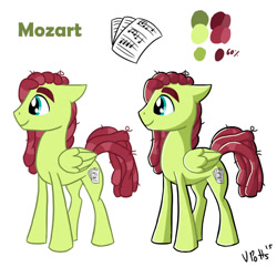 Size: 1364x1317 | Tagged: safe, artist:torusthescribe, oc, oc only, oc:mozart, pegasus, pony, duo, magical lesbian spawn, male, offspring, parent:fluttershy, parent:tree hugger, parents:flutterhugger, pegasus oc, smiling, stallion, wings