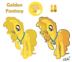 Size: 1442x1241 | Tagged: safe, artist:torusthescribe, oc, oc only, earth pony, pony, duo, earth pony oc, female, jewelry, mare, necklace, offspring, parent:pinkie pie, parent:pokey pierce, parents:pokeypie, raised hoof, smiling