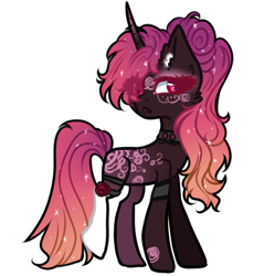 Size: 500x522 | Tagged: safe, artist:kyannepopys, oc, oc only, pony, unicorn, base used, ear fluff, ethereal mane, eyelashes, female, horn, makeup, mare, simple background, solo, starry mane, tattoo, transparent background, unicorn oc