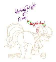 Size: 4149x4615 | Tagged: safe, artist:adorkabletwilightandfriends, coco pommel, earth pony, pony, g4, :p, absurd resolution, adorkable, bedroom eyes, butt, chocolate, clothes, cocobetes, cute, dork, food, fruit cake, hatbutt, hot chocolate, mug, plot, scarf, seductive, sweater, tail, tail aside, tongue out