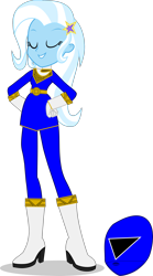 Size: 1400x2526 | Tagged: safe, artist:dustinwatsongkx, trixie, equestria girls, g4, blue ranger, female, power rangers, power rangers zeo, simple background, solo, transparent background