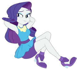 Size: 2498x2343 | Tagged: safe, artist:gmaplay, rarity, equestria girls, g4, arm behind head, armpits, high res, rarity peplum dress, seductive, seductive pose, simple background, sleeveless, solo, transparent background, vector