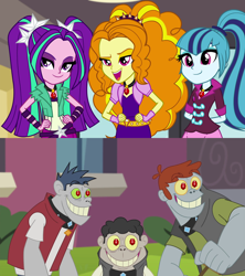 Size: 1280x1440 | Tagged: safe, artist:floralisole, edit, edited screencap, screencap, adagio dazzle, aria blaze, fido, rover, sonata dusk, spot, diamond dog, equestria girls, g4, my little pony equestria girls: rainbow rocks, player piano, diamond dudes, female, fidazzle, gem, jewelry, male, pendant, rovaria, shipping, shipping domino, siren gem, spotnata, straight, the dazzlings, vector