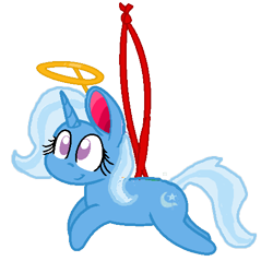 Size: 500x500 | Tagged: safe, artist:mlpfan3991, trixie, pony, unicorn, g4, christmas, halo, holiday, ornament, smiling, solo