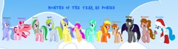 Size: 1280x355 | Tagged: safe, alicorn, earth pony, pegasus, pony, unicorn, april, august, december, february, january, july, june, march, may, months, months of the year, november, october, september