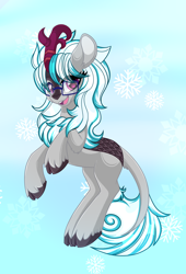 Size: 1964x2880 | Tagged: safe, artist:missbramblemele, oc, oc only, oc:windshear, kirin, female, glasses, looking at you, rearing, smiling, solo