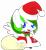 Size: 3200x3500 | Tagged: safe, artist:dtavs.exe, oc, oc:flor de izote(izzi), pegasus, pony, beauty mark, chibi, christmas, high res, holiday, open mouth, padoru, pegasus oc, simple background, solo, transparent background