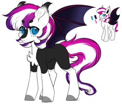 Size: 1885x1617 | Tagged: safe, artist:beamybutt, artist:monogy, oc, oc only, bat pony, pony, base used, bat pony oc, chest fluff, colored hooves, duo, simple background, smiling, transparent background