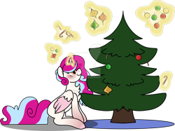 Size: 1280x959 | Tagged: safe, artist:tired-horse-studios, oc, oc only, alicorn, pony, candy, candy cane, christmas, christmas ornament, christmas tree, decoration, female, food, holiday, magic, mare, simple background, solo, transparent background, tree