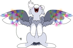 Size: 1280x844 | Tagged: safe, artist:tired-horse-studios, oc, oc only, pegasus, pony, christmas, christmas lights, colored wings, holiday, multicolored wings, simple background, solo, transparent background, wings