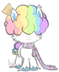 Size: 2041x2479 | Tagged: safe, artist:khimi-chan, oc, oc only, earth pony, pony, afro, blush sticker, blushing, clothes, earth pony oc, hair over eyes, high res, scarf, simple background, smiling, solo, transparent background, unshorn fetlocks