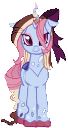 Size: 454x845 | Tagged: safe, artist:khimi-chan, oc, oc only, oc:neigh-apolitan, changeling queen, pony, animated, blinking, bow, changeling queen oc, hair bow, heart eyes, simple background, smiling, solo, transparent background, wingding eyes
