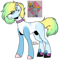 Size: 1957x1981 | Tagged: safe, artist:beamybutt, artist:meownimator, oc, oc only, earth pony, pony, base used, collar, duo, ear fluff, earth pony oc, hoof polish, male, nose piercing, nose ring, piercing, raised hoof, signature, simple background, spiked collar, stallion, transparent background