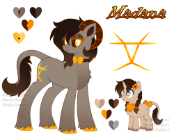 Size: 3483x2745 | Tagged: safe, artist:angie imagines, oc, oc only, oc:madana, classical unicorn, demon, demon pony, pony, unicorn, bandana, blind, bow, braid, chest fluff, cloven hooves, ear fluff, female, filly, flower, foal, freckles, high res, horn, horns, leonine tail, mare, simple background, tail, tail bow, transparent background, unshorn fetlocks