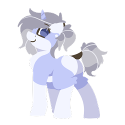 Size: 350x350 | Tagged: safe, artist:rhythmpixel, oc, oc only, oc:silver star, pony, unicorn, butt, female, mare, plot, ponytail, simple background, solo, tail, tail wrap, transparent background