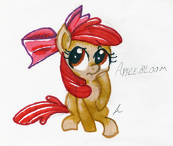 Size: 1038x877 | Tagged: safe, artist:monkeyzilla, apple bloom, earth pony, pony, g4, female, filly, foal, solo