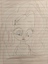 Size: 3024x4032 | Tagged: safe, artist:wahknight, fluttershy, equestria girls, g4, lined paper, mud, quicksand, sinking, stuck, traditional art