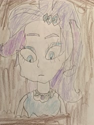 Size: 3024x4032 | Tagged: safe, artist:wahknight, rarity, equestria girls, g4, mud, quicksand, sinking, stuck, traditional art