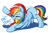 Size: 2948x1965 | Tagged: safe, artist:maren, rainbow dash, pegasus, pony, g4, bell, christmas, clothes, cute, dashabetes, eyes closed, female, grin, hat, high res, holiday, mare, mouth hold, raised hoof, santa hat, scarf, simple background, smiling, solo, white background